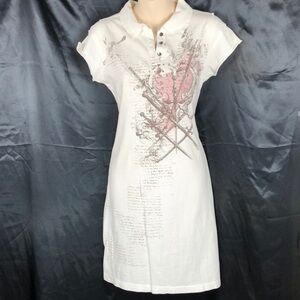  BNWT- T shirt Dress heart n swords print front